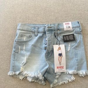High rise denim shorts. Never worn